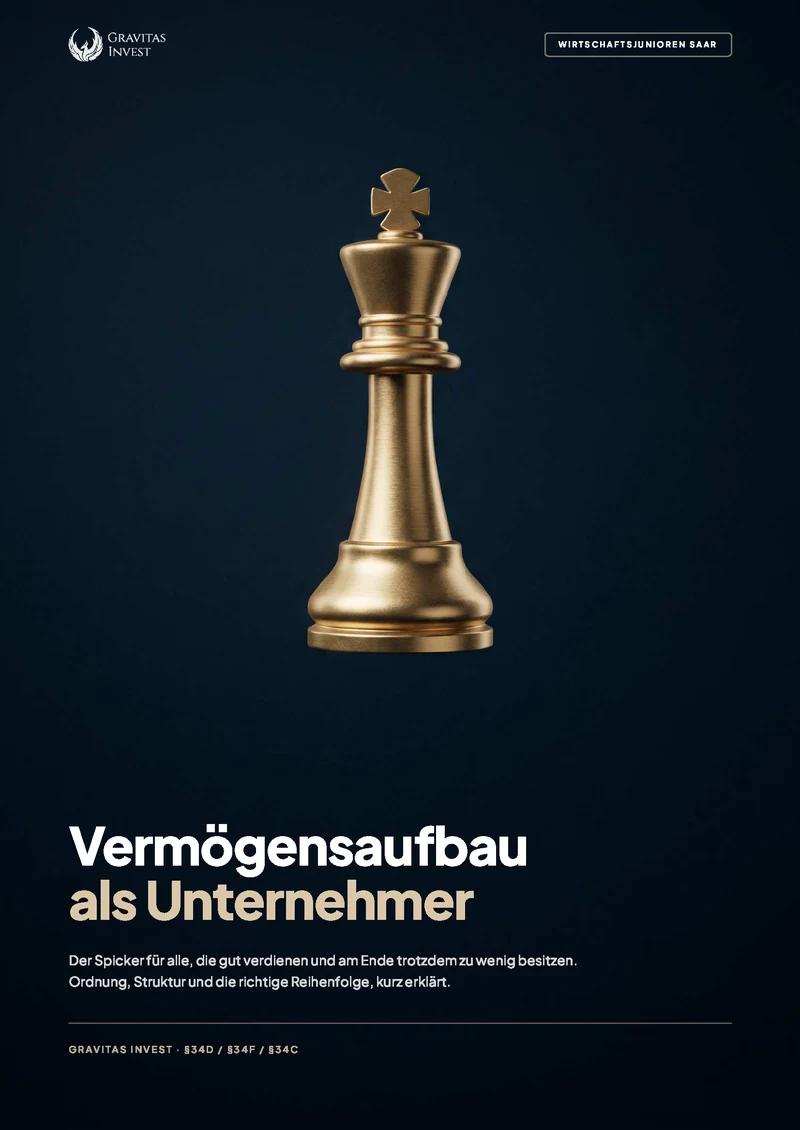 Spicker Vermögensaufbau als Unternehmer, Titelseite des kostenlosen Spickers